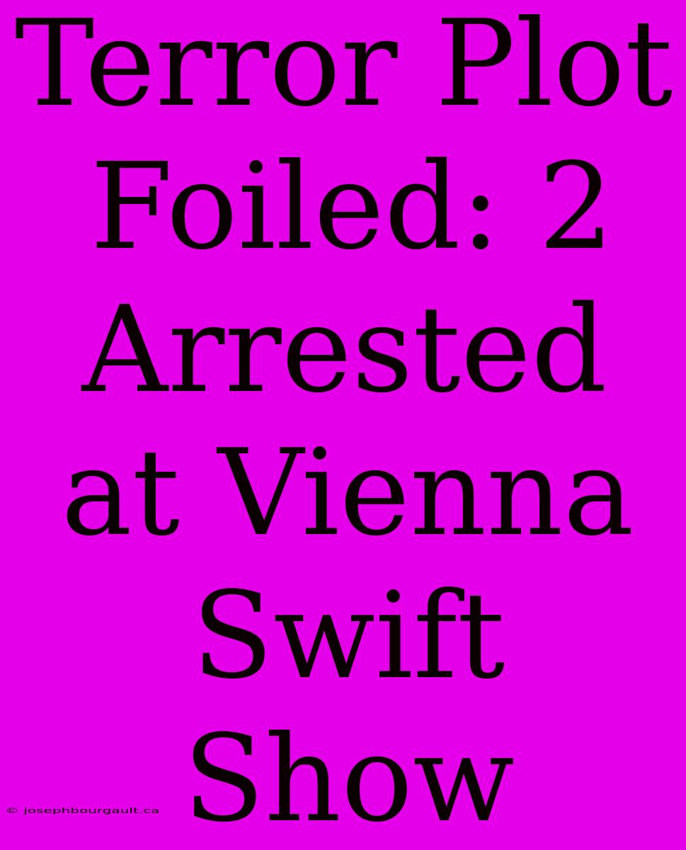 Terror Plot Foiled: 2 Arrested At Vienna Swift Show