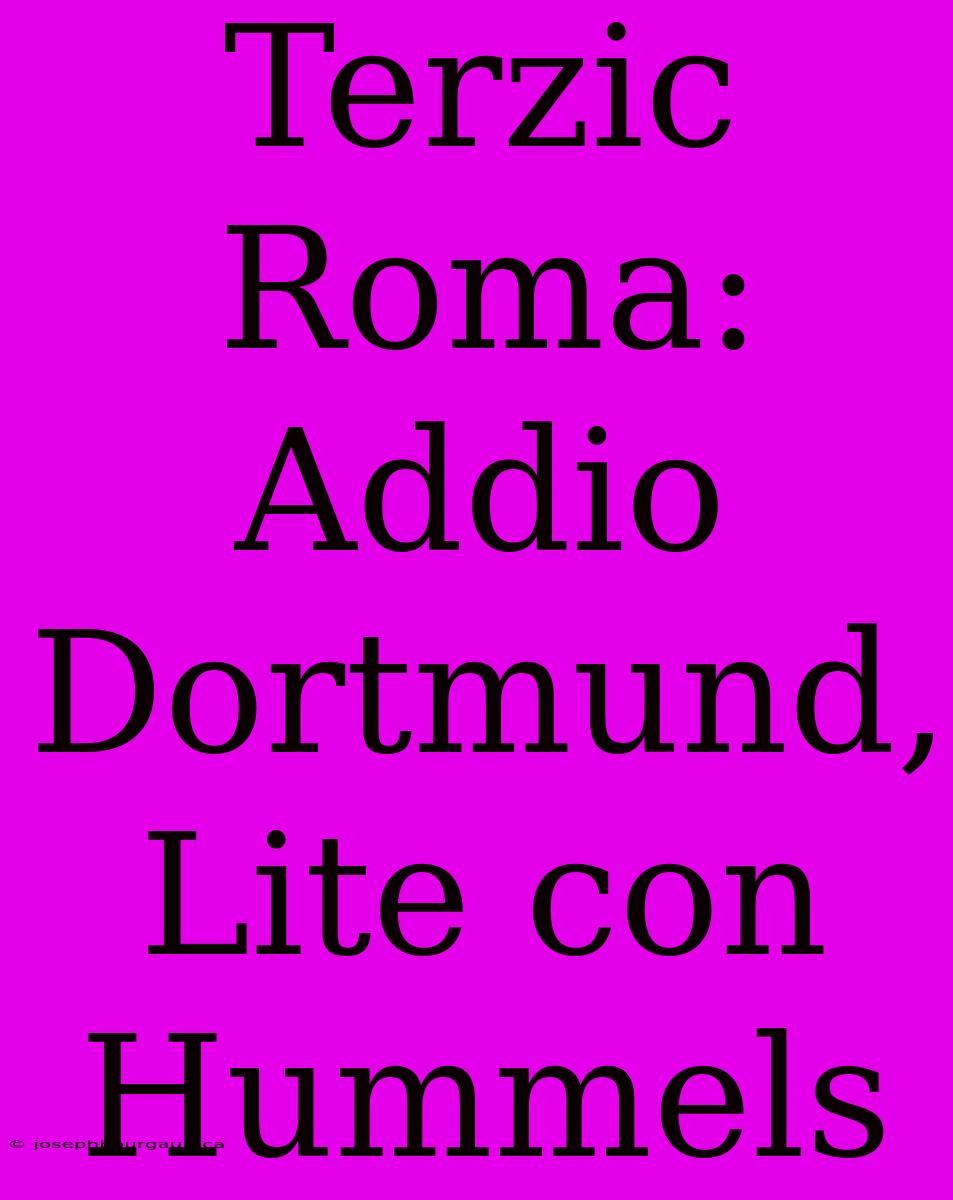 Terzic Roma: Addio Dortmund, Lite Con Hummels