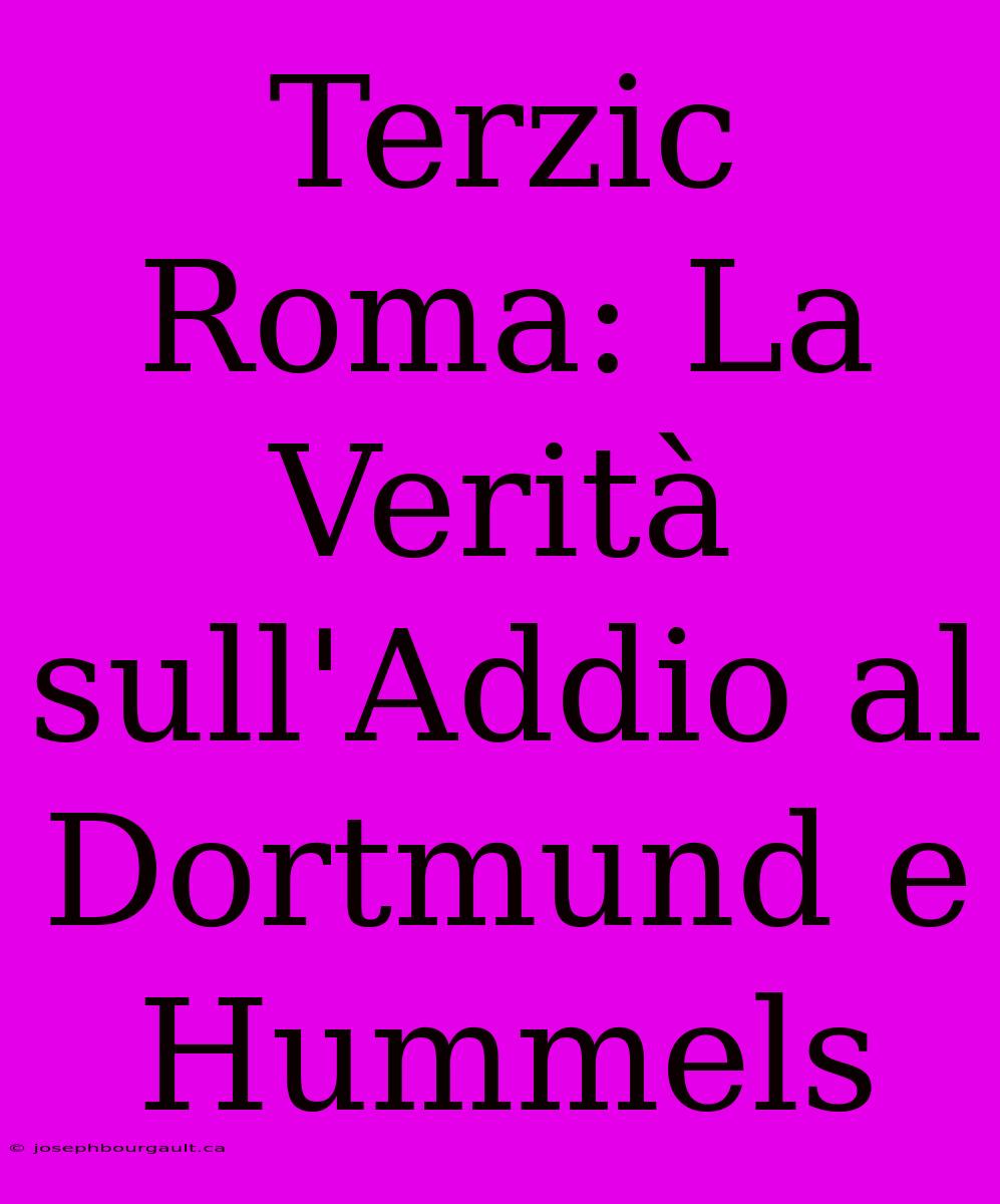 Terzic Roma: La Verità Sull'Addio Al Dortmund E Hummels