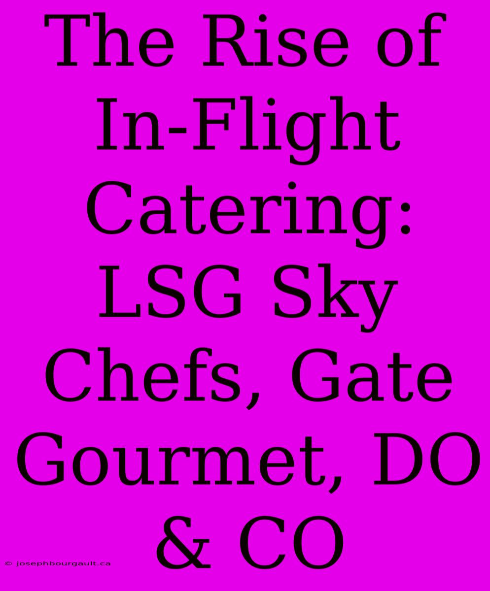 The Rise Of In-Flight Catering: LSG Sky Chefs, Gate Gourmet, DO & CO