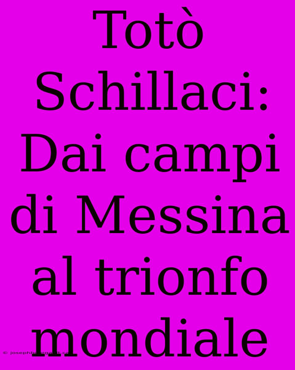 Totò Schillaci: Dai Campi Di Messina Al Trionfo Mondiale