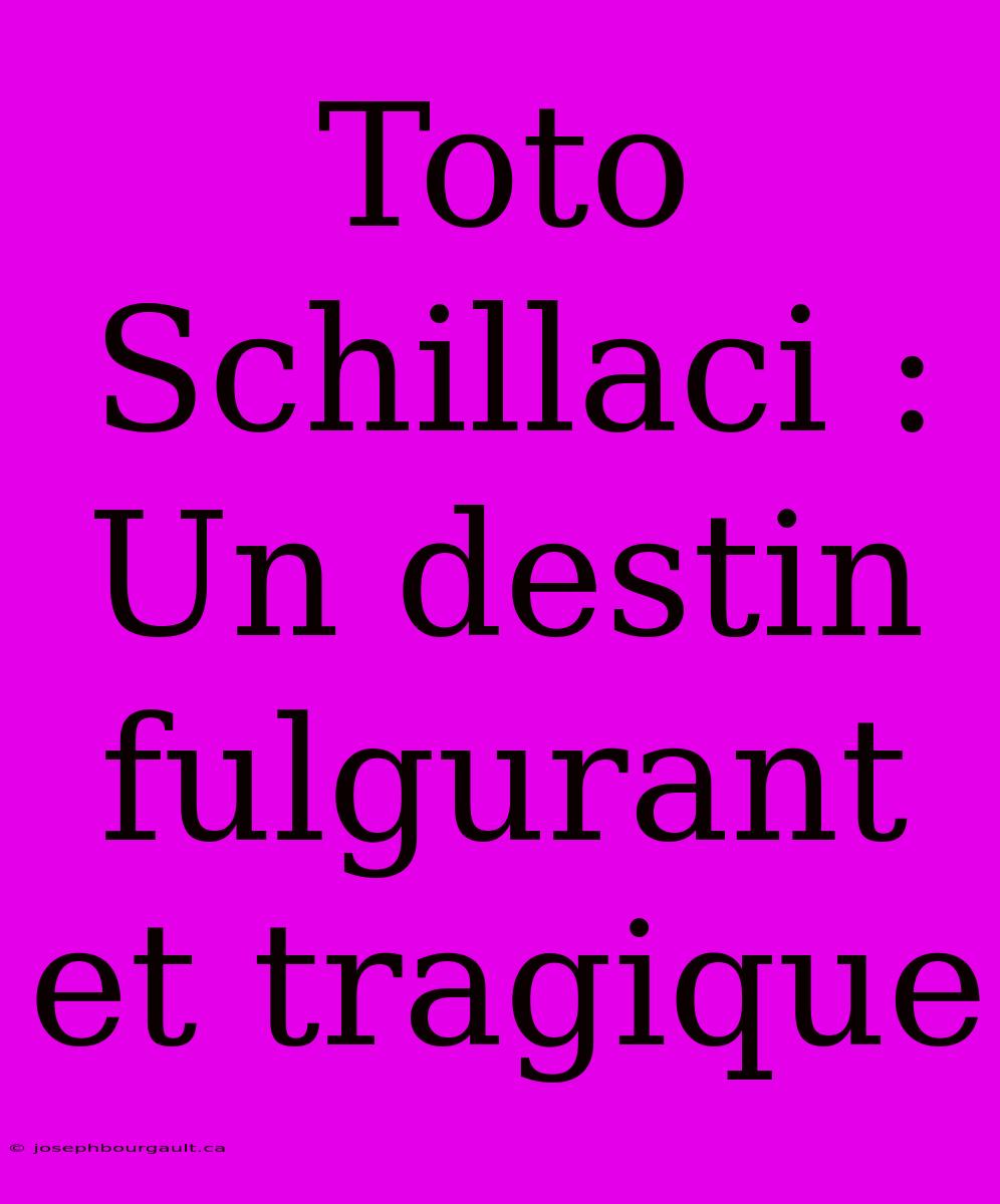 Toto Schillaci : Un Destin Fulgurant Et Tragique