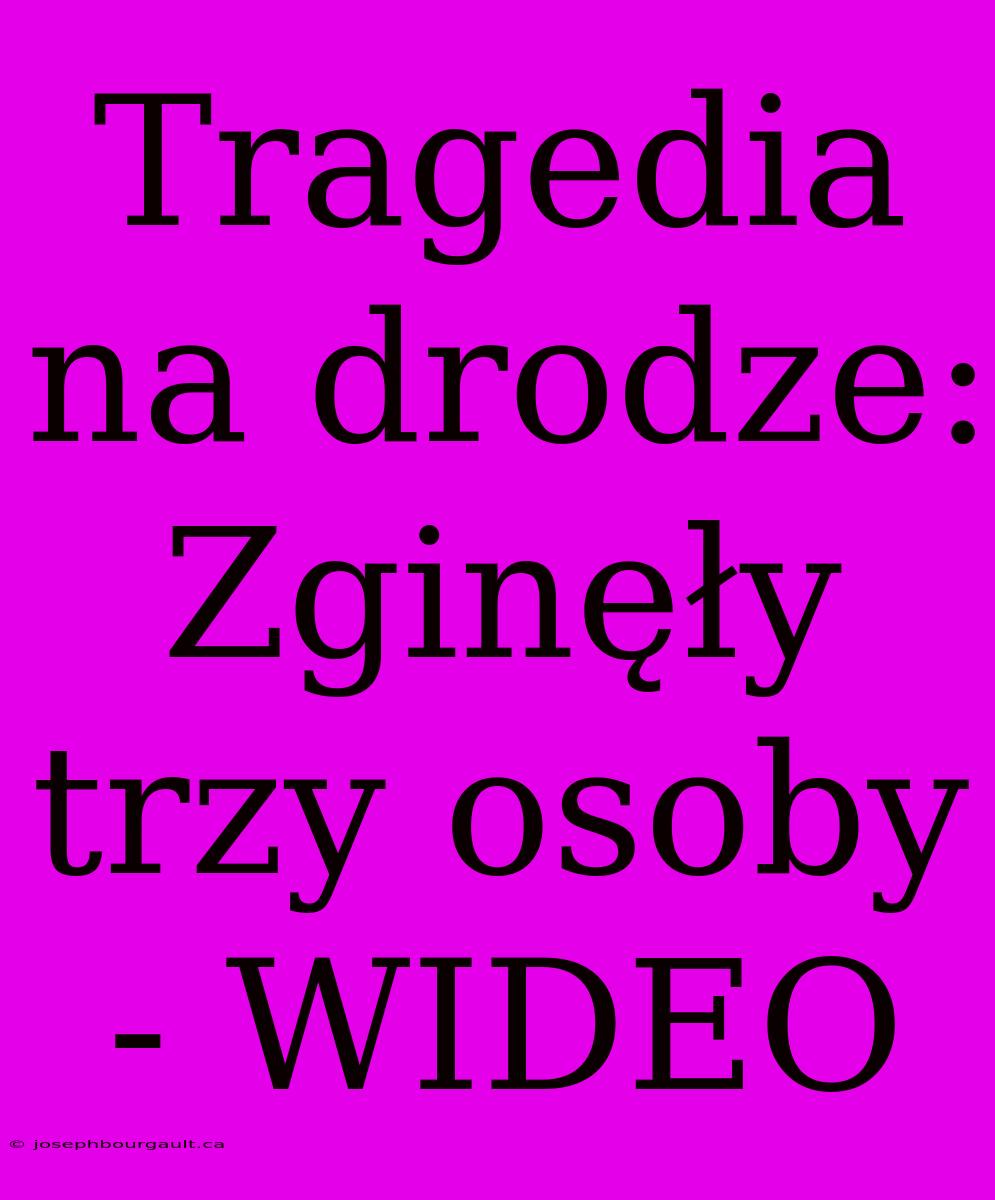 Tragedia Na Drodze: Zginęły Trzy Osoby - WIDEO