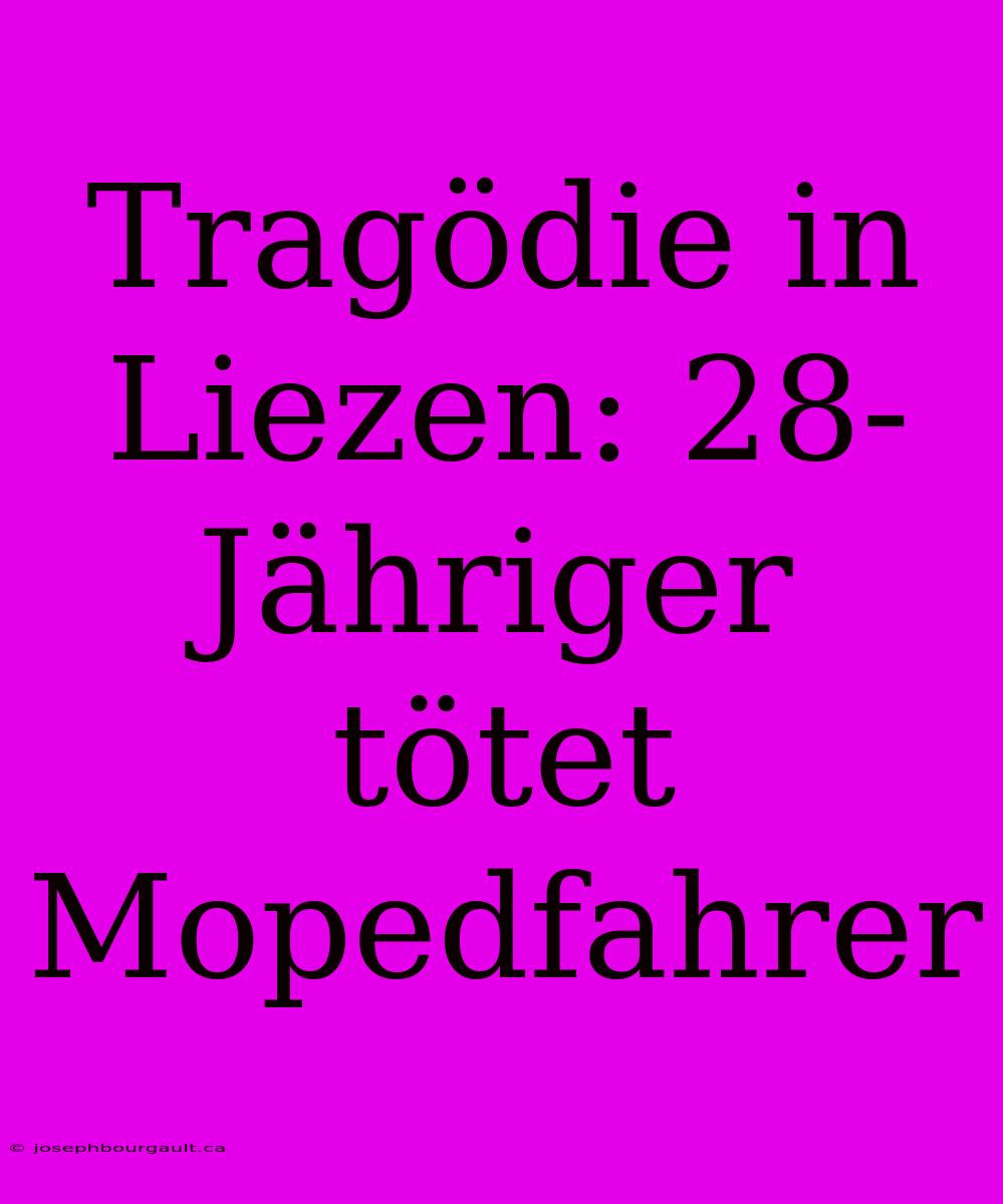 Tragödie In Liezen: 28-Jähriger Tötet Mopedfahrer