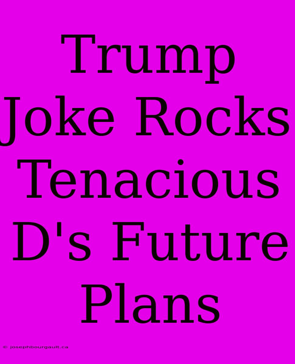 Trump Joke Rocks Tenacious D's Future Plans