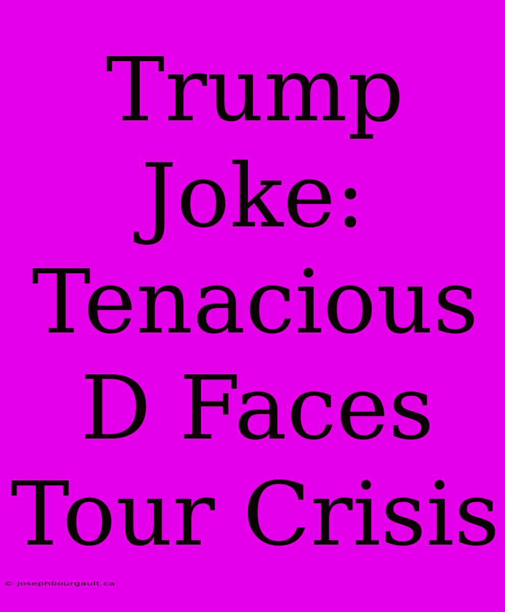 Trump Joke: Tenacious D Faces Tour Crisis