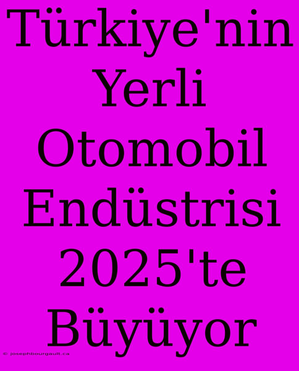 Türkiye'nin Yerli Otomobil Endüstrisi 2025'te Büyüyor