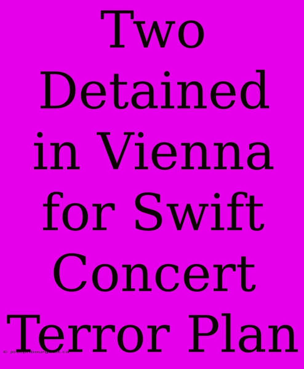 Two Detained In Vienna For Swift Concert Terror Plan