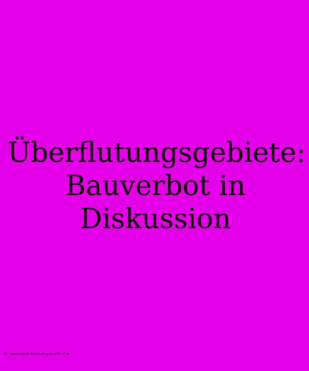 Überflutungsgebiete: Bauverbot In Diskussion