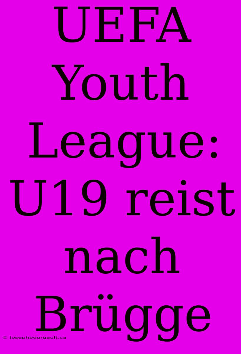 UEFA Youth League: U19 Reist Nach Brügge