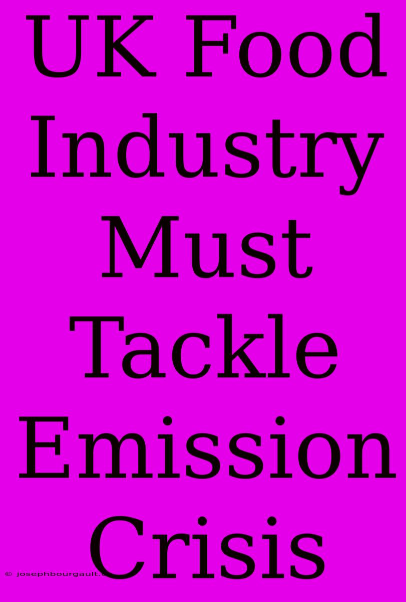 UK Food Industry Must Tackle Emission Crisis