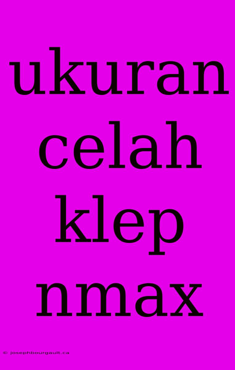 Ukuran Celah Klep Nmax