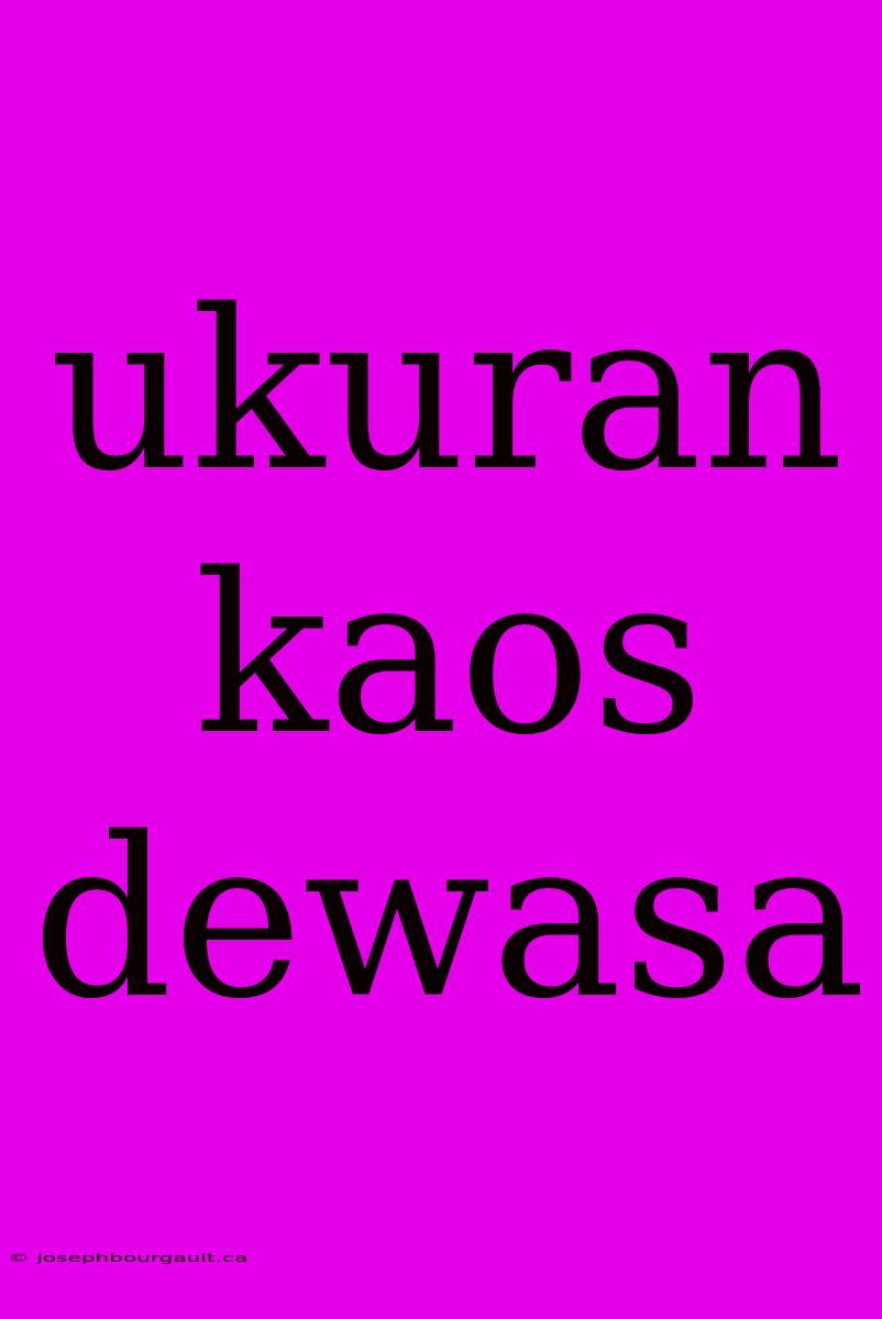 Ukuran Kaos Dewasa