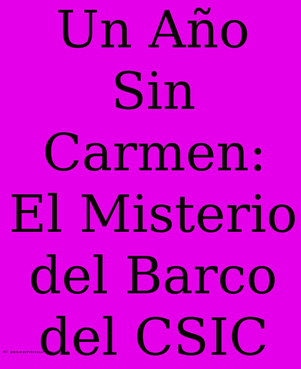 Un Año Sin Carmen: El Misterio Del Barco Del CSIC