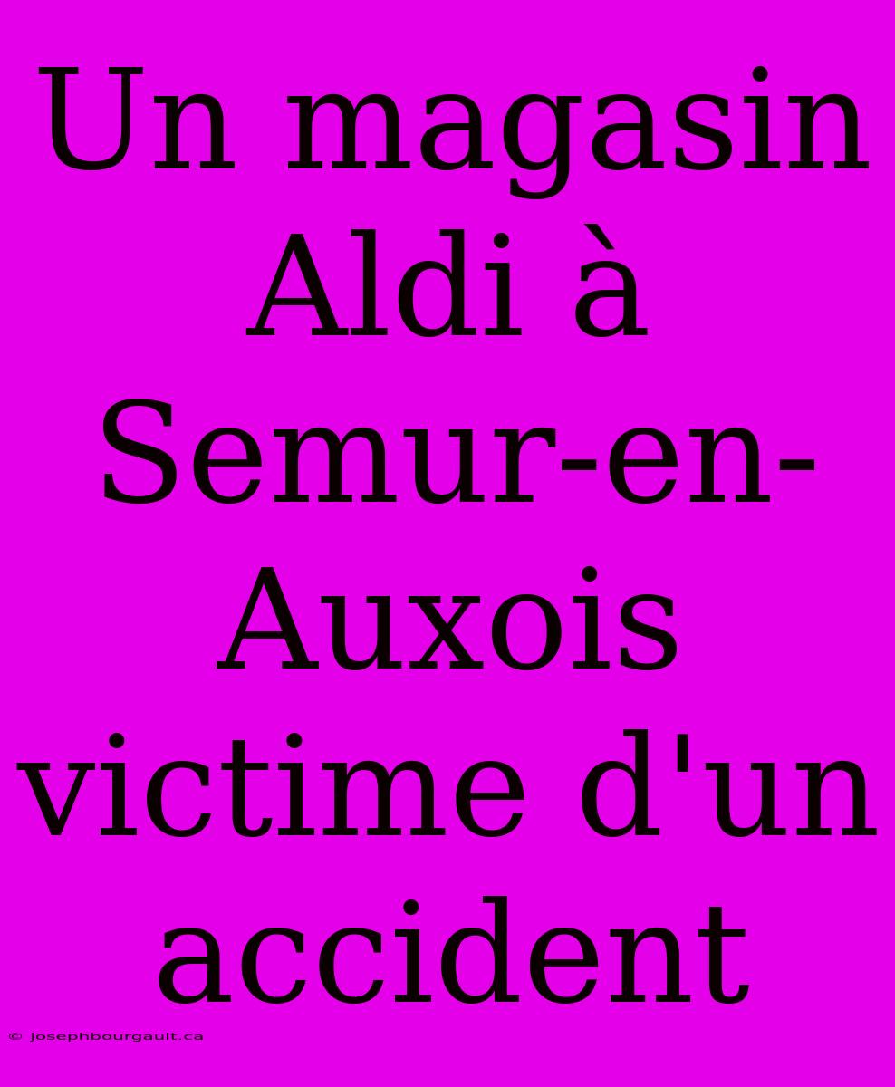 Un Magasin Aldi À Semur-en-Auxois Victime D'un Accident