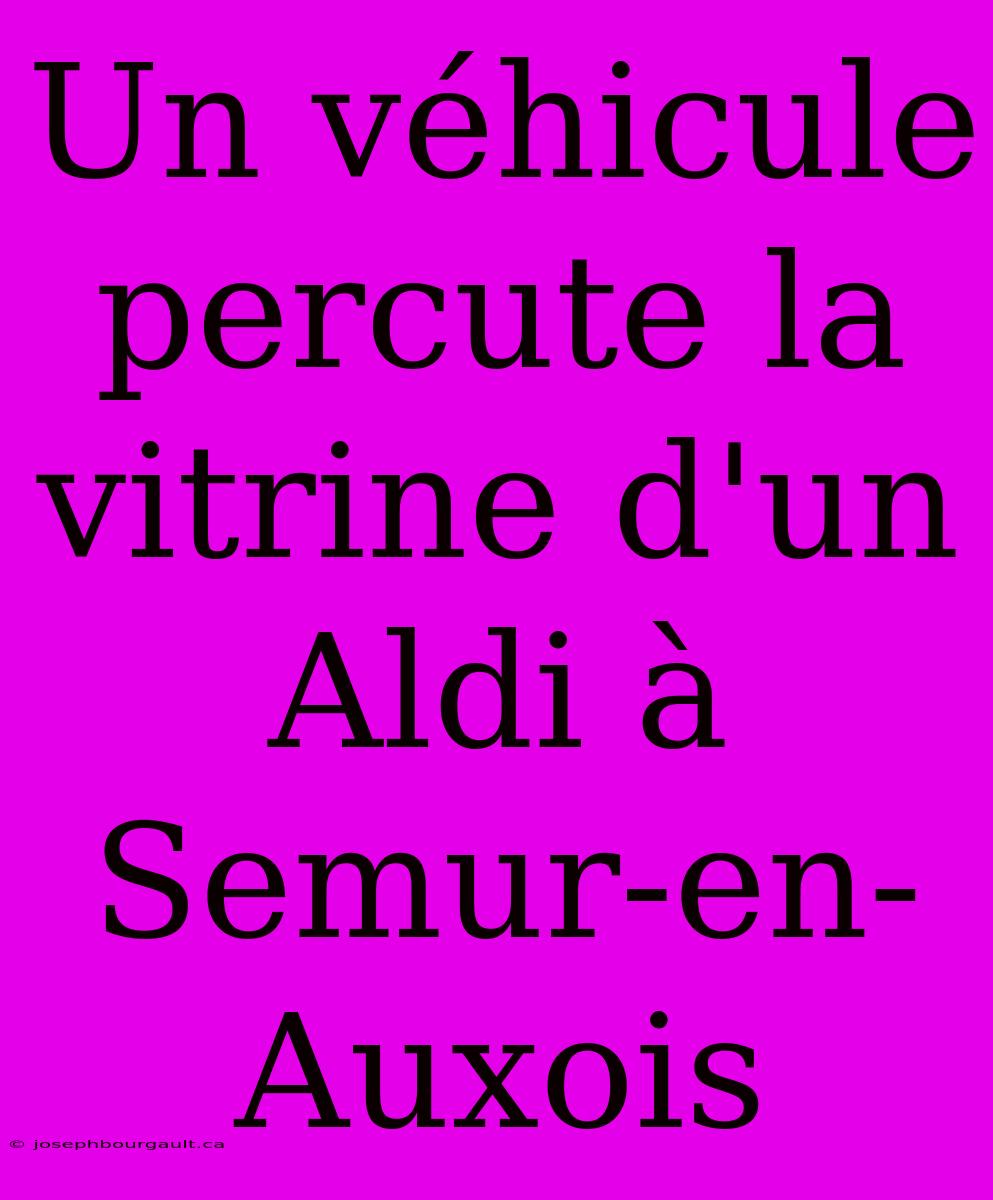 Un Véhicule Percute La Vitrine D'un Aldi À Semur-en-Auxois