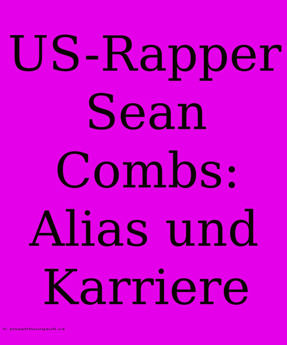 US-Rapper Sean Combs: Alias Und Karriere