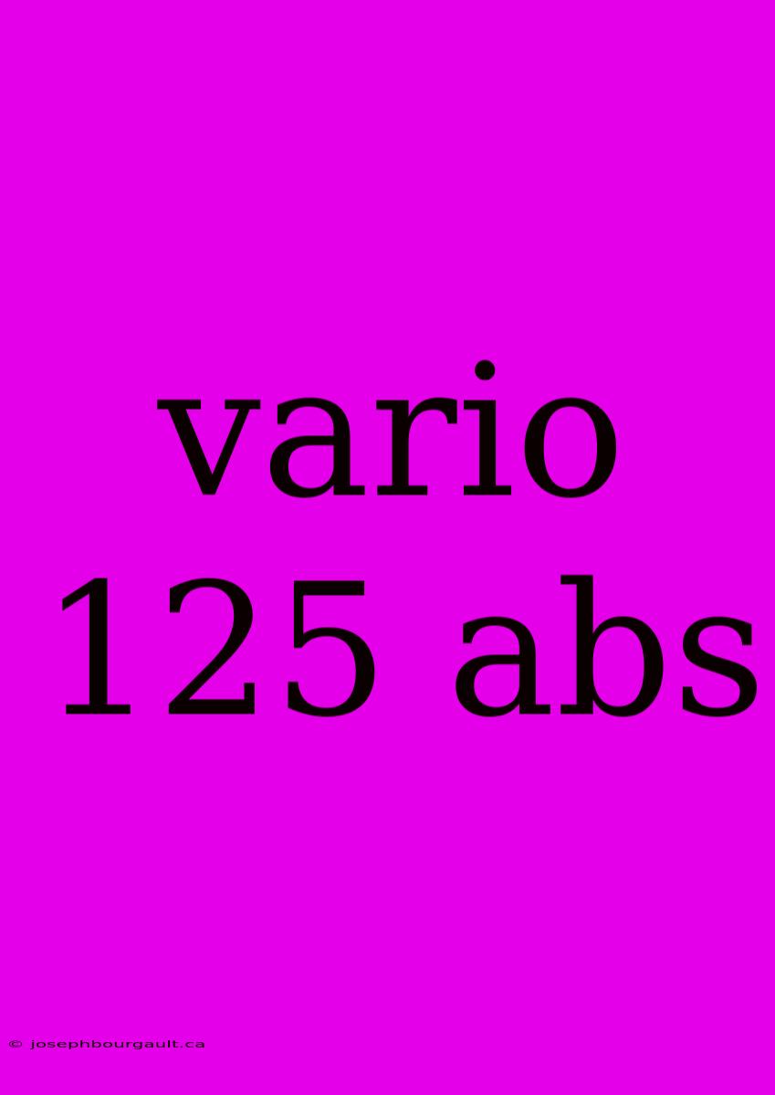 Vario 125 Abs