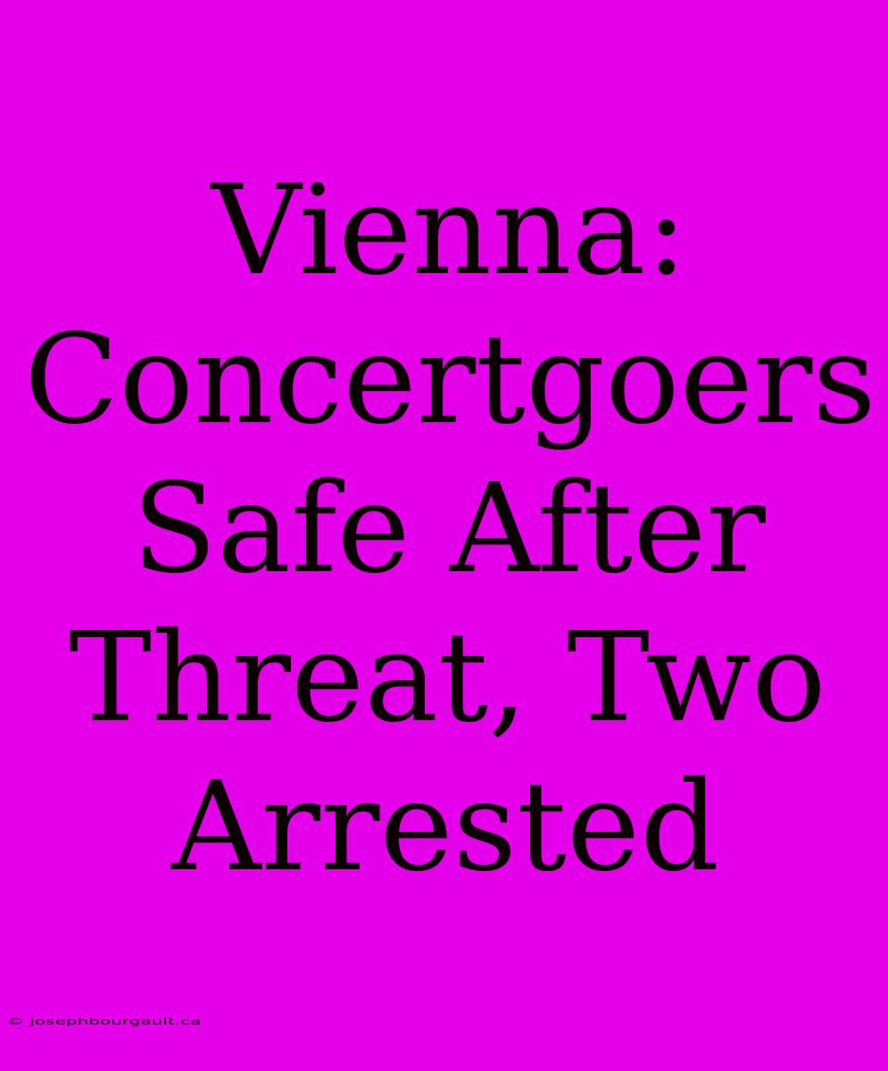 Vienna: Concertgoers Safe After Threat, Two Arrested