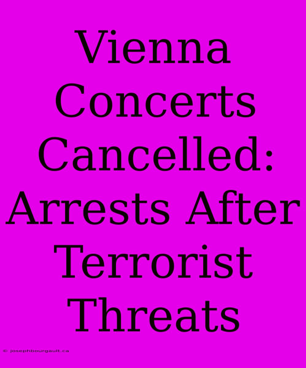 Vienna Concerts Cancelled: Arrests After Terrorist Threats