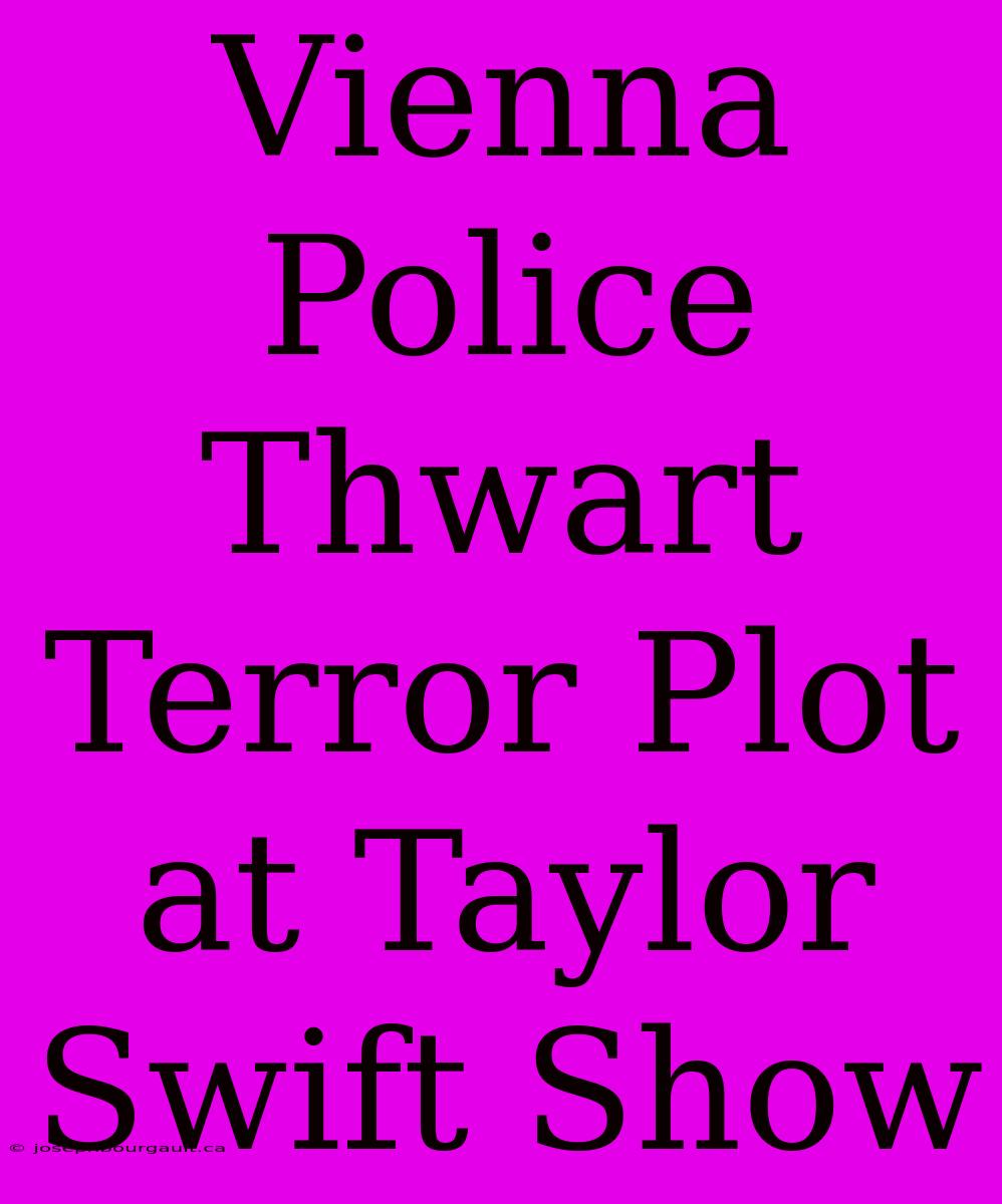 Vienna Police Thwart Terror Plot At Taylor Swift Show