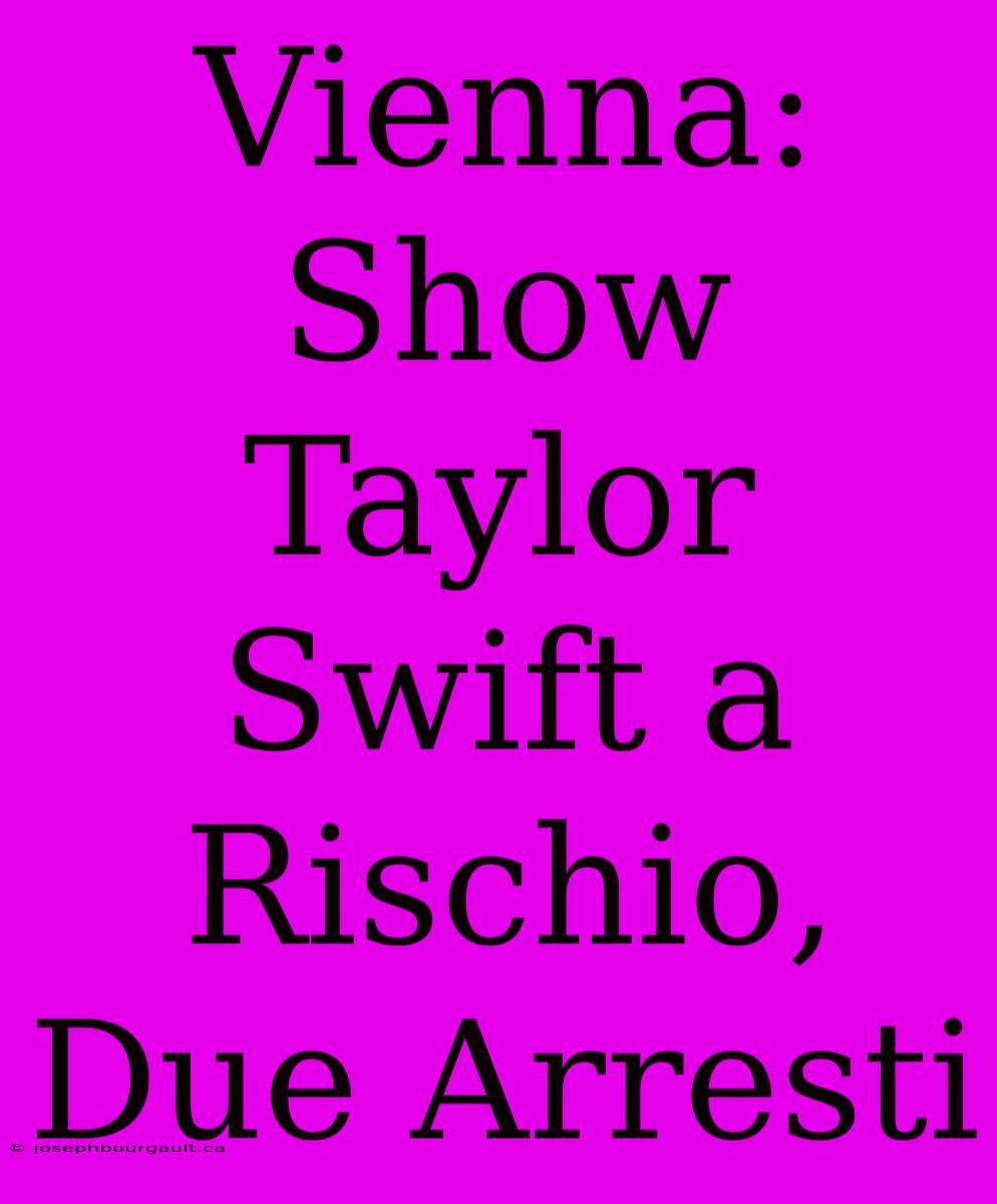 Vienna: Show Taylor Swift A Rischio, Due Arresti