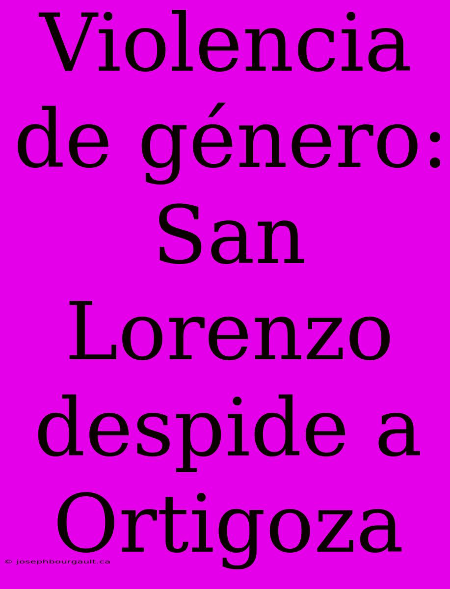 Violencia De Género: San Lorenzo Despide A Ortigoza