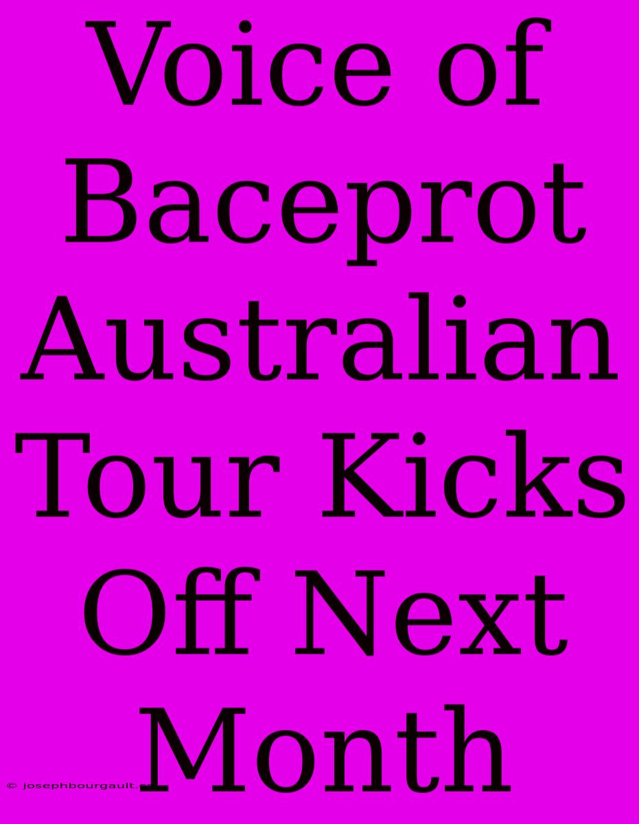 Voice Of Baceprot Australian Tour Kicks Off Next Month