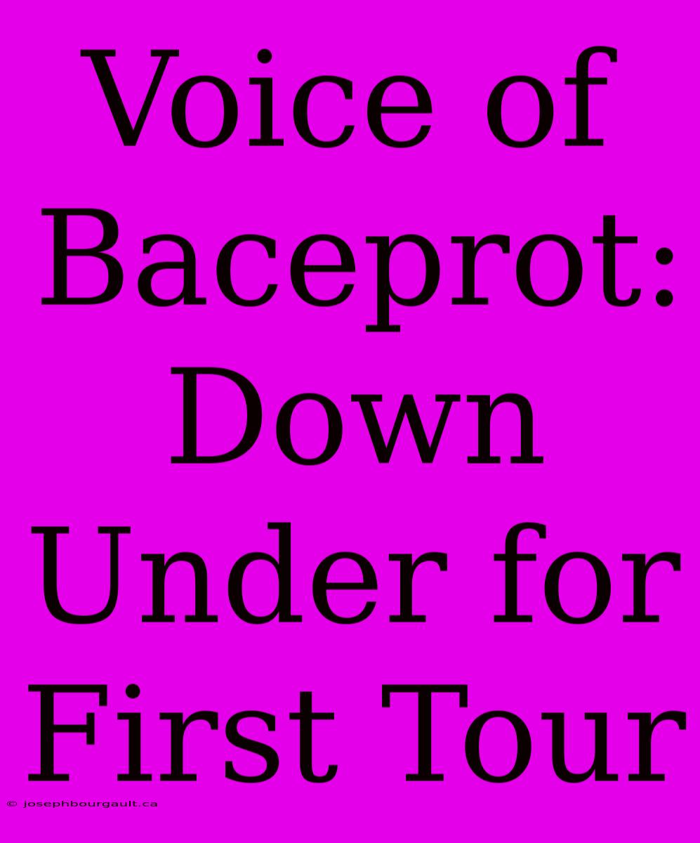 Voice Of Baceprot: Down Under For First Tour