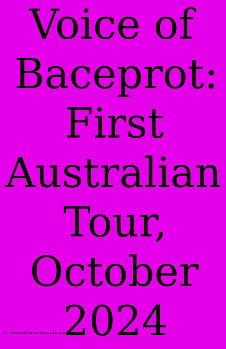 Voice Of Baceprot: First Australian Tour, October 2024