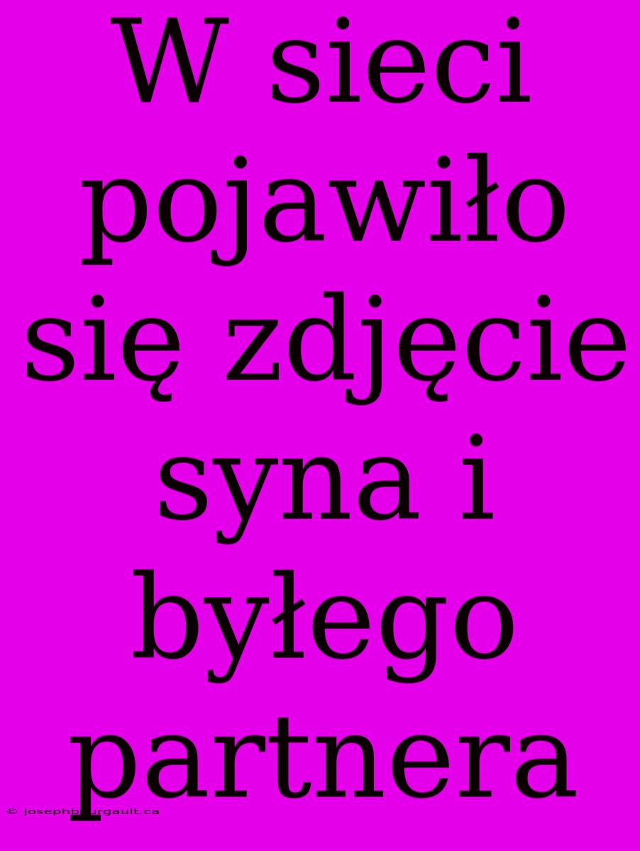 W Sieci Pojawiło Się Zdjęcie Syna I Byłego Partnera