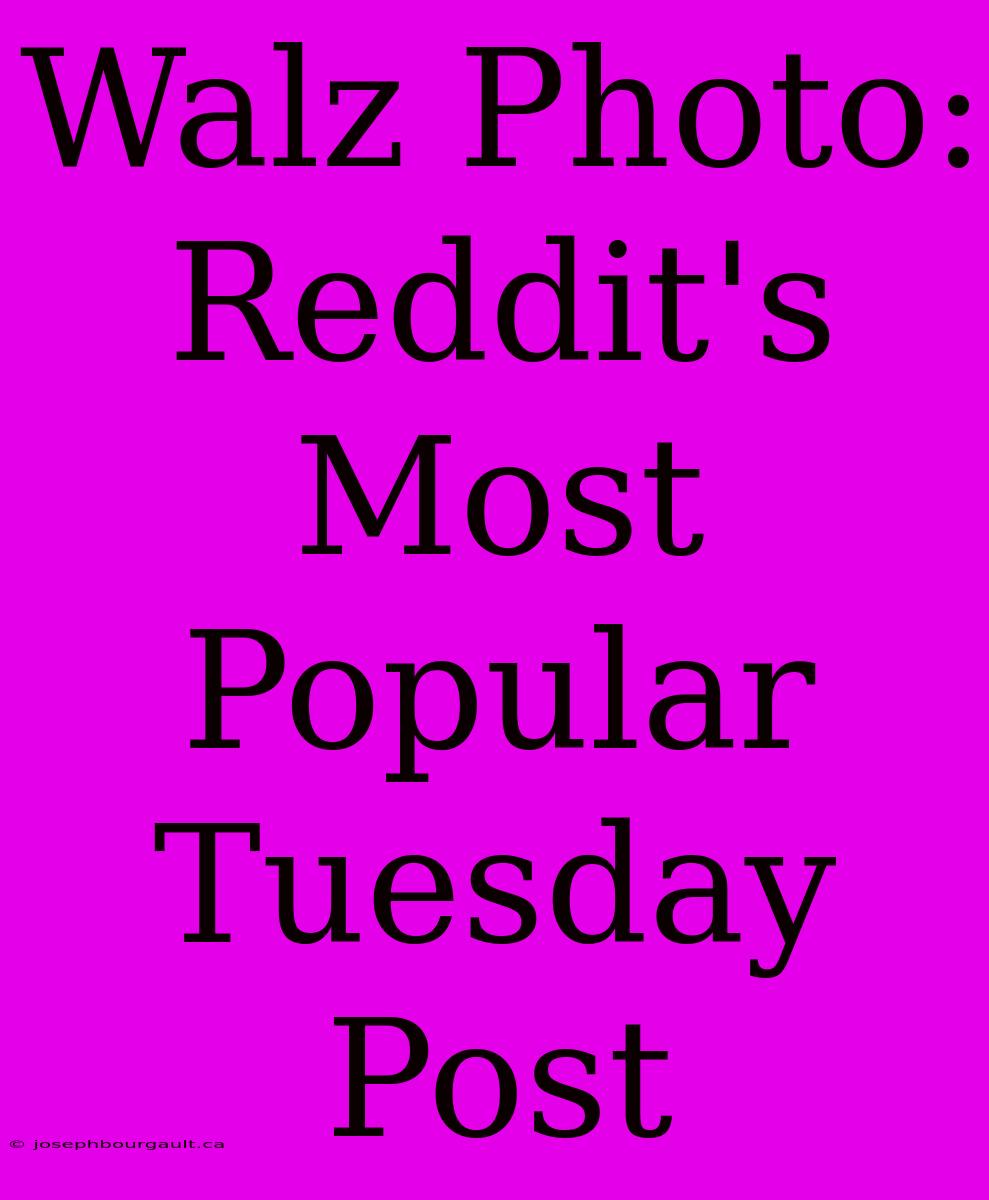 Walz Photo: Reddit's Most Popular Tuesday Post