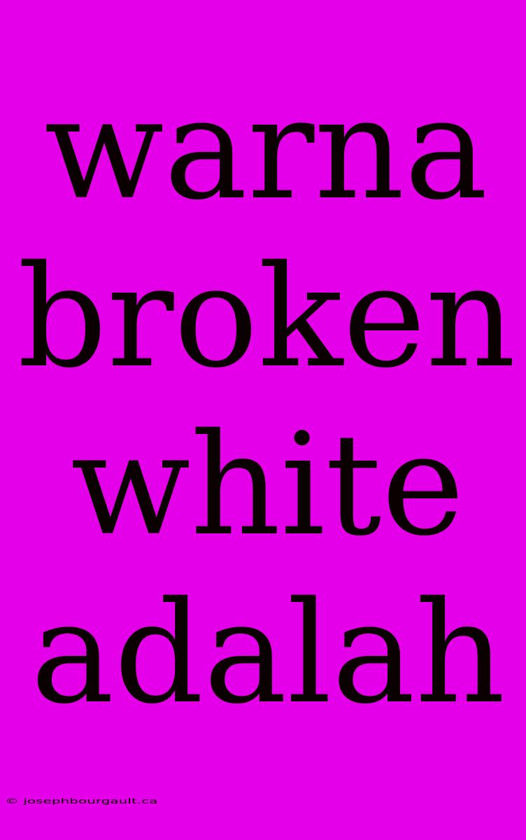 Warna Broken White Adalah