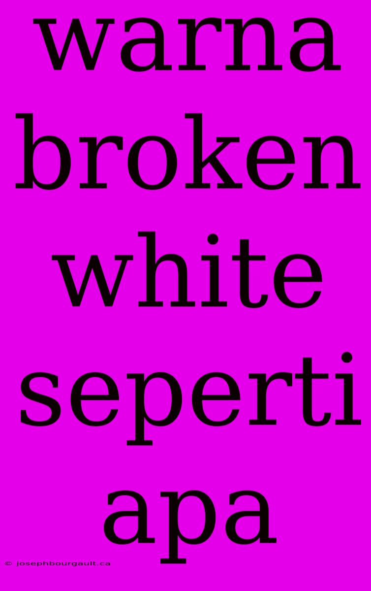 Warna Broken White Seperti Apa