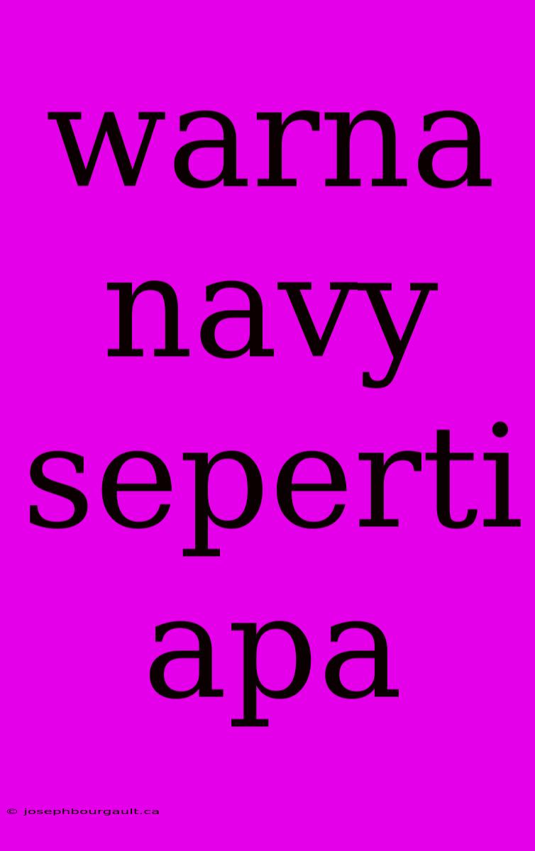 Warna Navy Seperti Apa