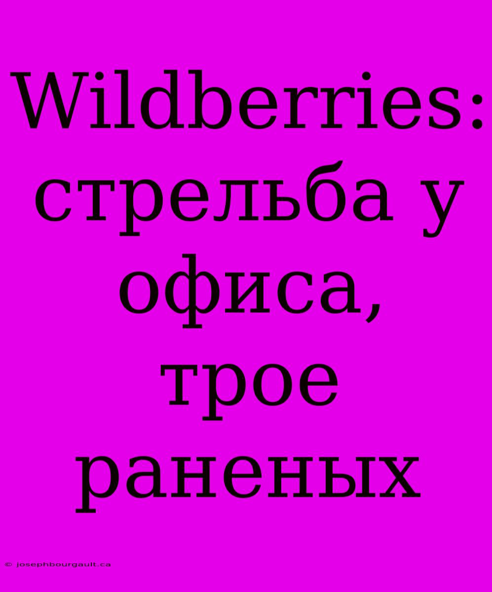 Wildberries: Стрельба У Офиса, Трое Раненых