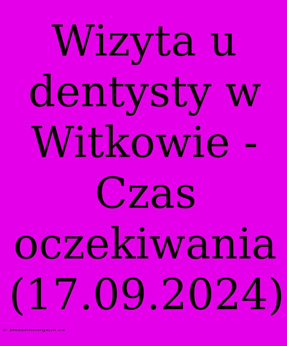 Wizyta U Dentysty W Witkowie - Czas Oczekiwania (17.09.2024)