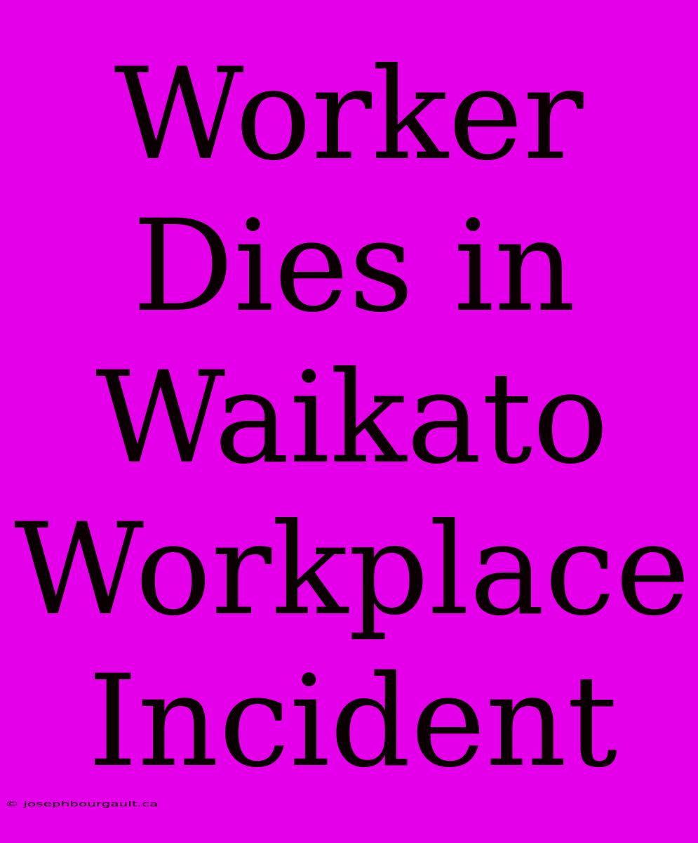 Worker Dies In Waikato Workplace Incident