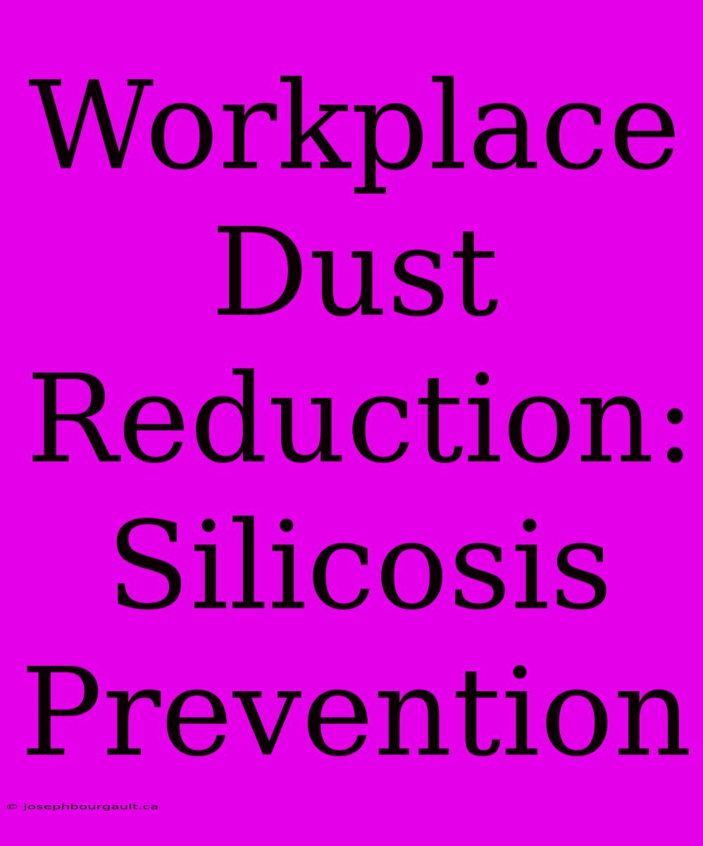 Workplace Dust Reduction:  Silicosis Prevention