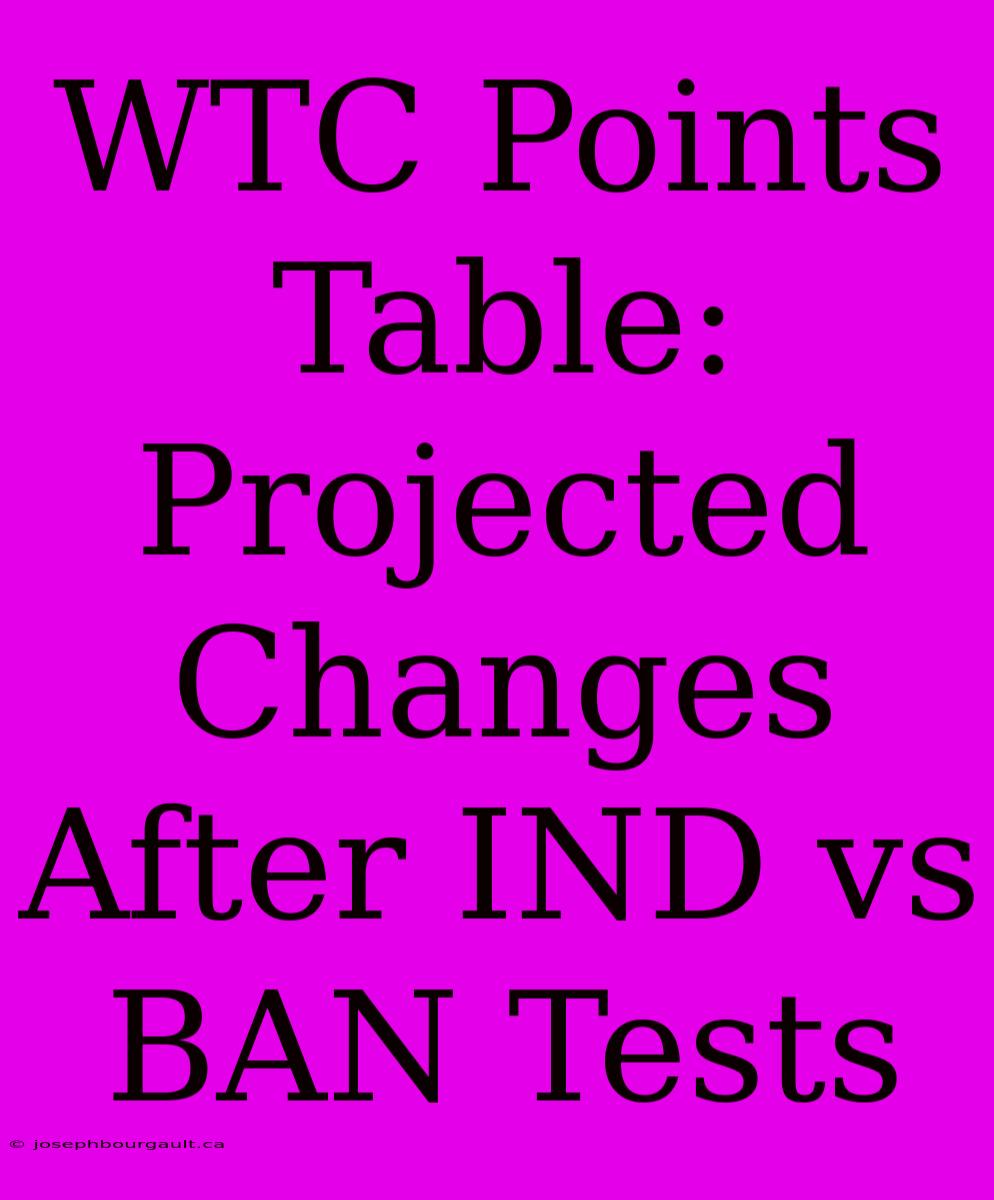 WTC Points Table:  Projected Changes After IND Vs BAN Tests