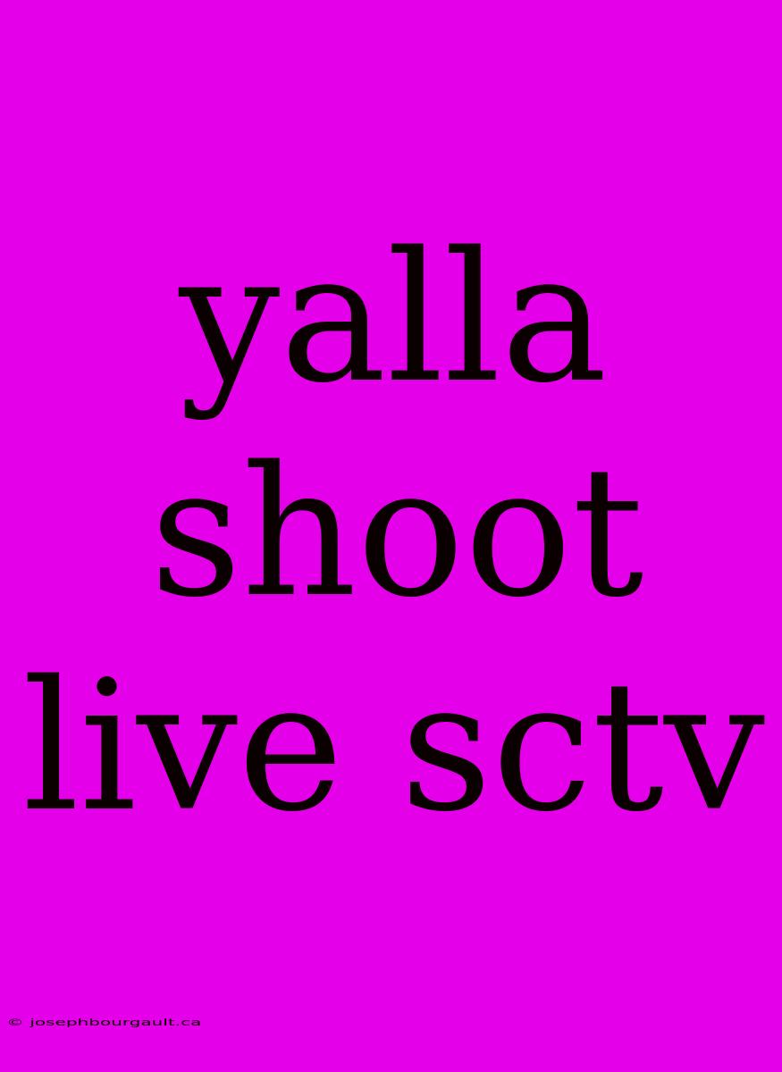 Yalla Shoot Live Sctv