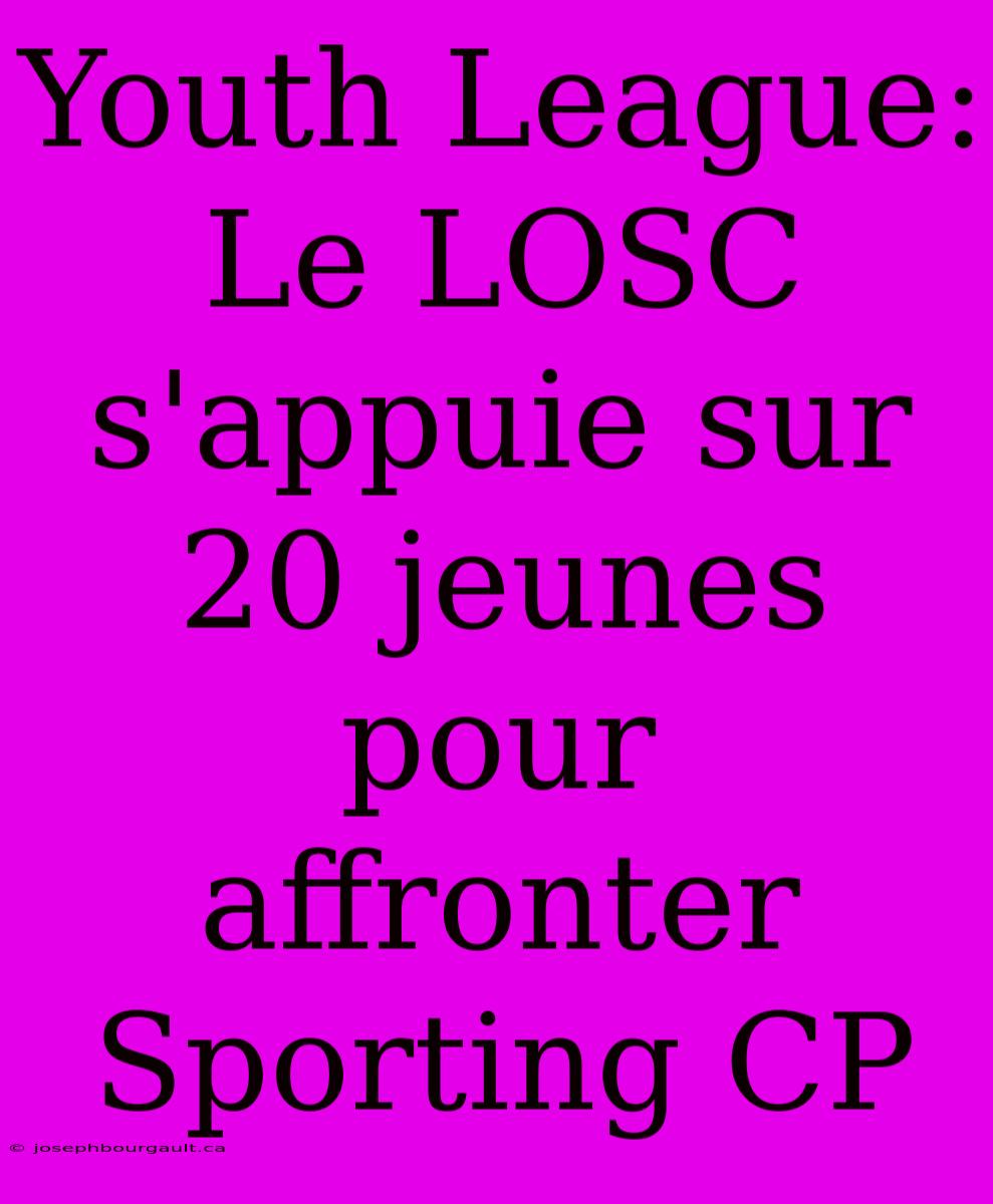 Youth League: Le LOSC S'appuie Sur 20 Jeunes Pour Affronter Sporting CP