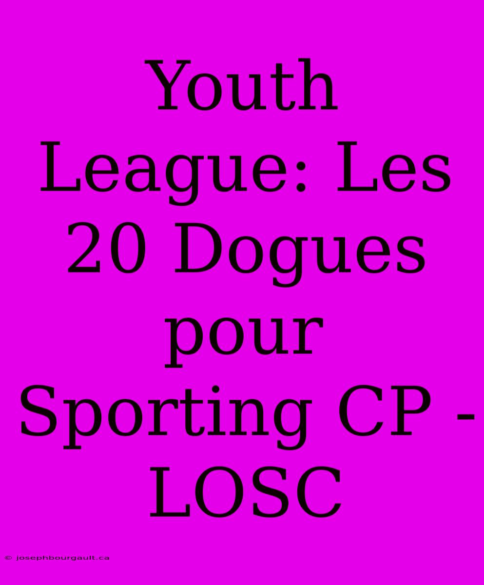 Youth League: Les 20 Dogues Pour Sporting CP - LOSC