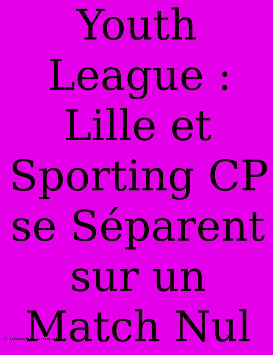 Youth League : Lille Et Sporting CP Se Séparent Sur Un Match Nul