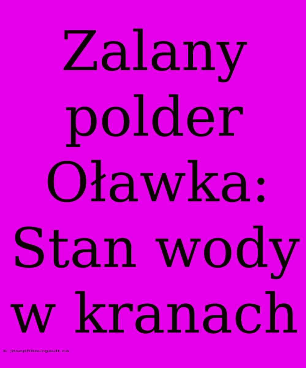 Zalany Polder Oławka: Stan Wody W Kranach