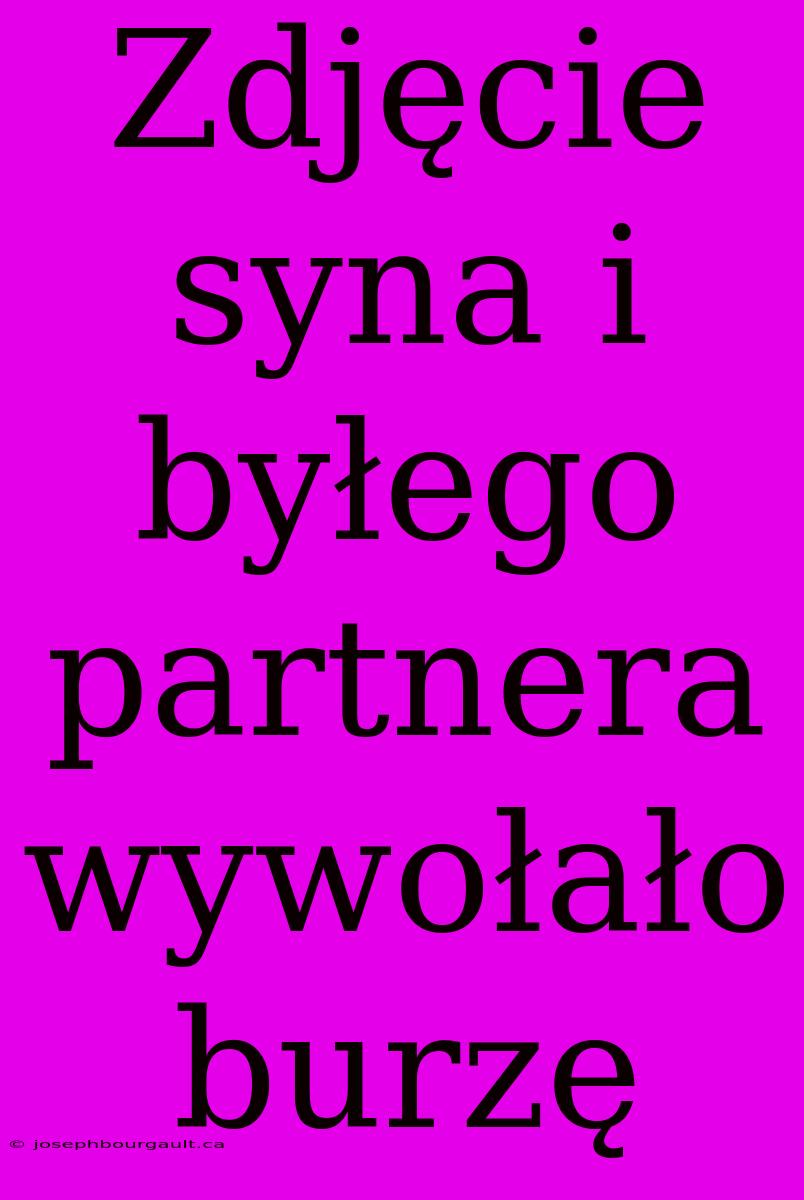 Zdjęcie Syna I Byłego Partnera Wywołało Burzę