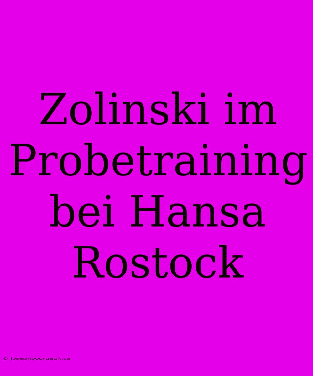 Zolinski Im Probetraining Bei Hansa Rostock