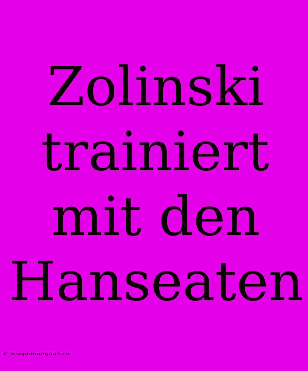 Zolinski Trainiert Mit Den Hanseaten